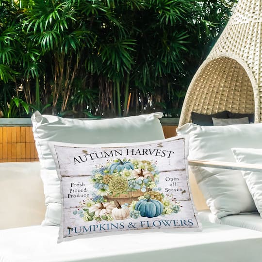 Stupell Industries Pumpkins & Flowers Harvest Outdoor Printed Pillow